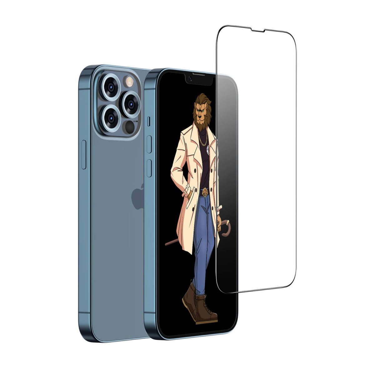 قرين ليون - استكر حمايه الشاشه زجاج شفاف - ايفون 13 برو