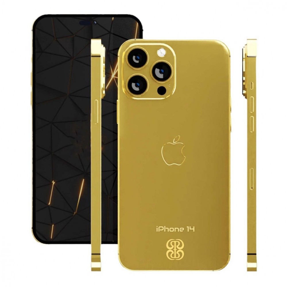 ايفون 14 برو ماكس مطلى ذهب كامل باى تصميم من اختيارك - جديد  / 256GB