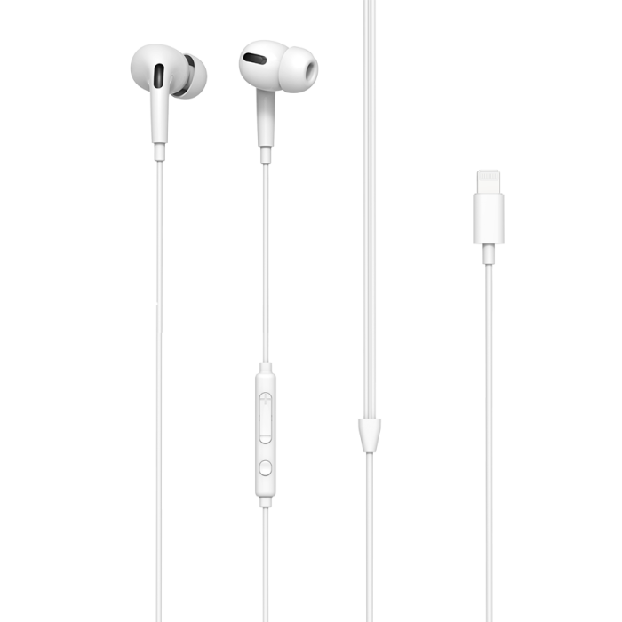 ليفوري - سماعة أذن سلكية من لايتنينج معتمدة من أبل 1.2 متر مع ربل بلاستيك - أبيض