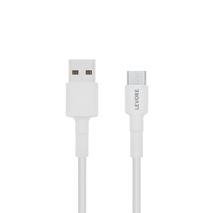 ليفوري - كابل شحن يو اس بي إلى مايكرو (سامسونج) بطول M1.8 سيليكون - أبيض