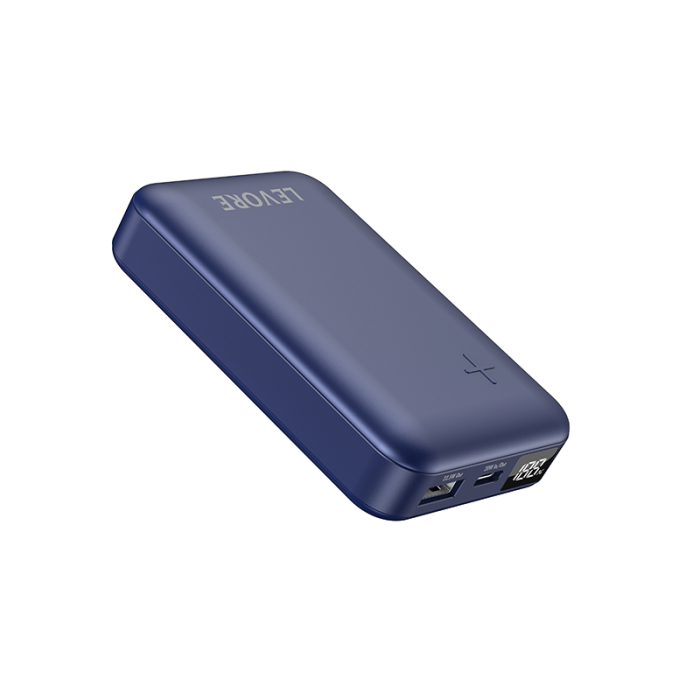 ليفوري - شاحن متنقل بسعة 10,000 ملي أمبير سريع منفذ تايب سي ومنفذ يو اس بي - أزرق