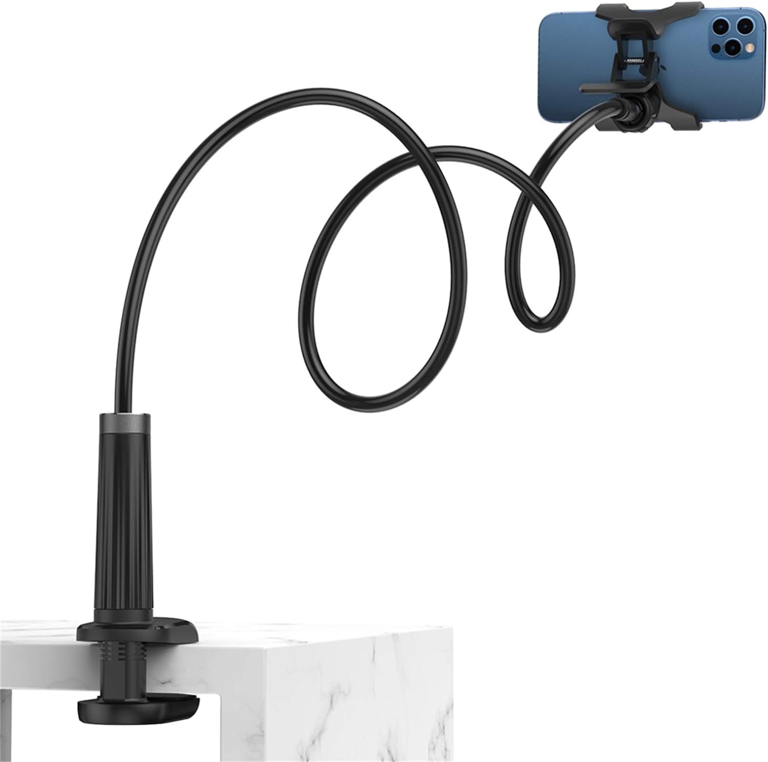 يوجرين - حامل جوال من يمكن استخدامه للقراءة او ممارسة الالعاب او مكالمات الفيديو وحتى عند الاستلقاء على السرير - أسود