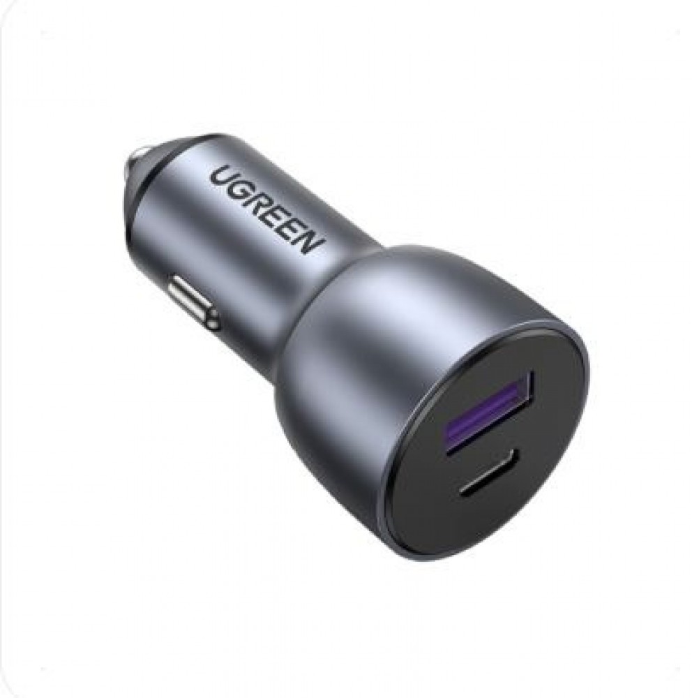 يوجرين شاحن سيارة بمنفذين PD - UCB وبمجموع القوة 52.5 واط - رمادي